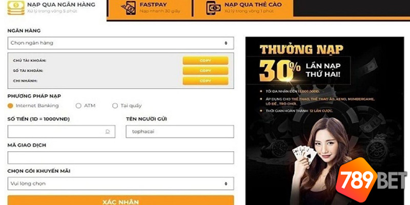 Nạp Tiền 789Bet - Hướng Dẫn Nạp Tiền Vào Tài Khoản Cá Cược